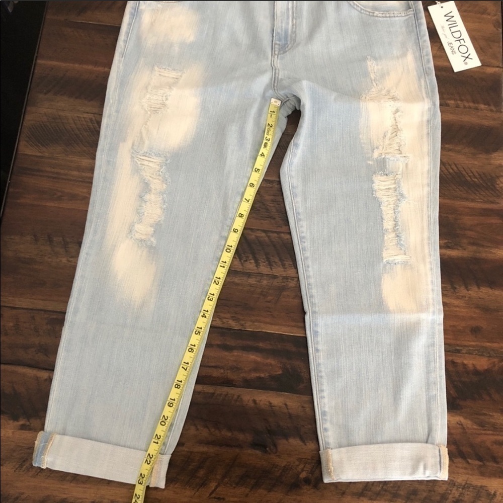 Wildfox “The Marissa” Slouchy Skinny Crop Jeans Distressed Boyfriend Size 29 NWT - Picture 4 of 10